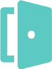 cyan open door icon