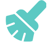 cyan cleaning icon