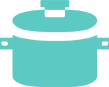 cyan cooking pot icon