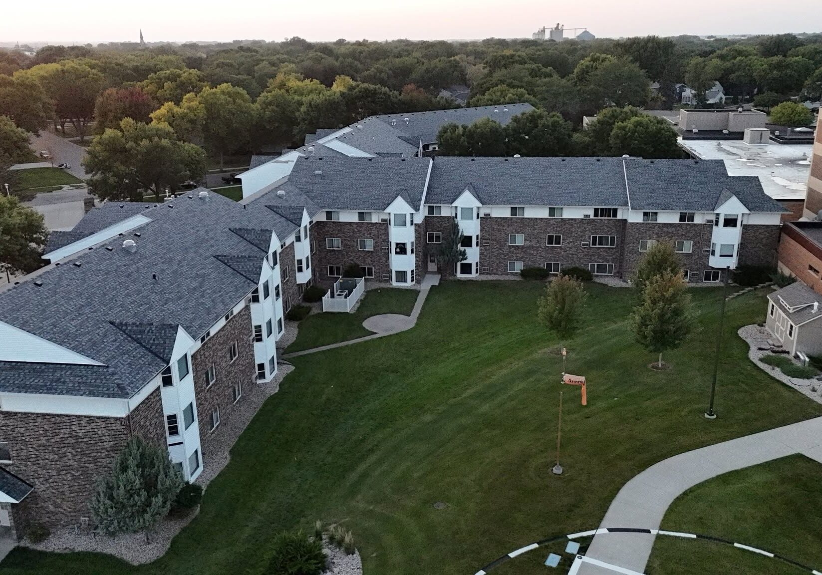 arieal view of hill street place from behind