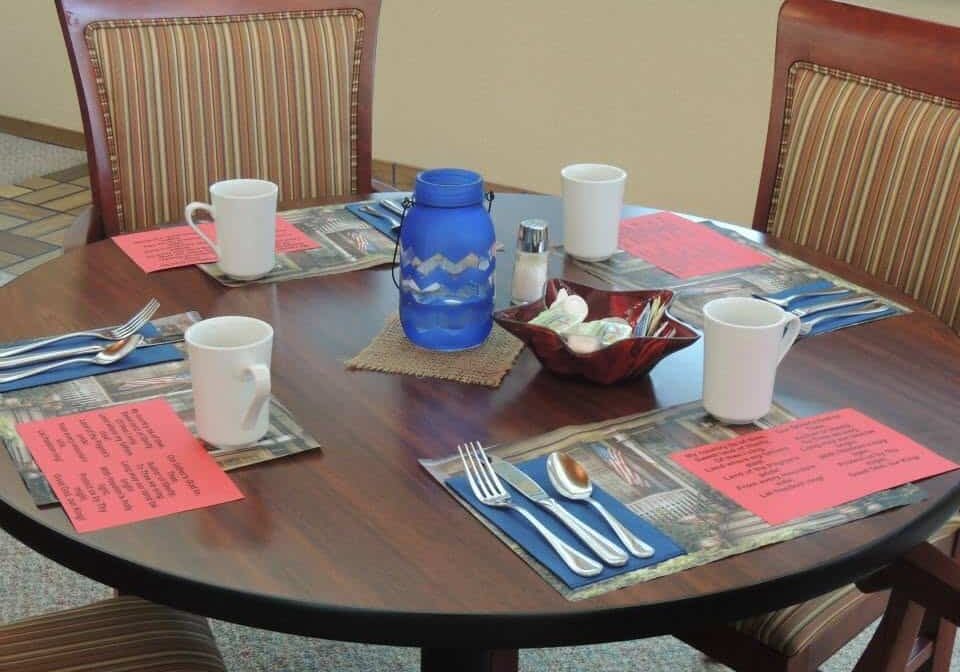 place setting on table at Hill Street Place